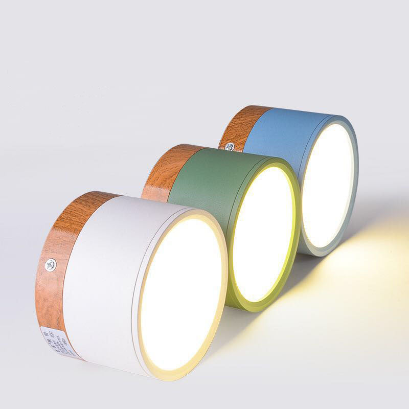 Moderne LED-Deckenleuchte, flächenbündig, zylinderförmig