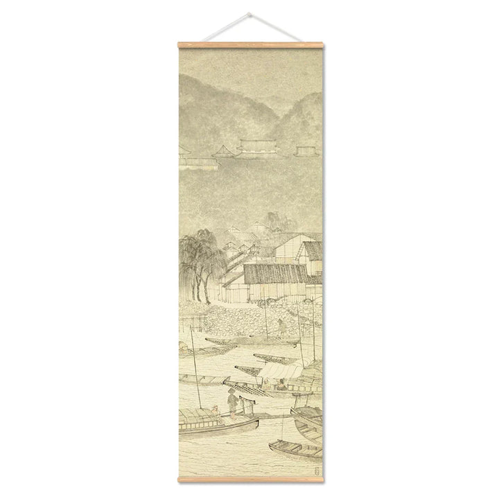 Japanische Ou-Mi Ukiyoe Scroll Druck Poster Landschaft Wandkunst Bilder Wohnzimmer Vintage Malerei Bauernhaus Wohnkultur
