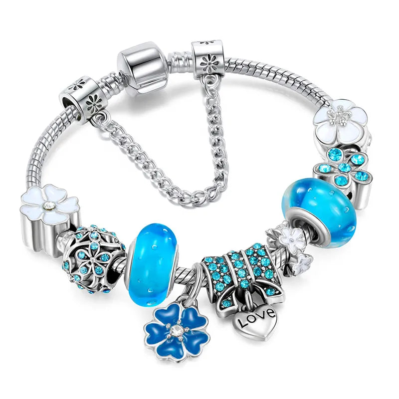 Charm-Armband mit floralem Muster – Elegantes Geschenk