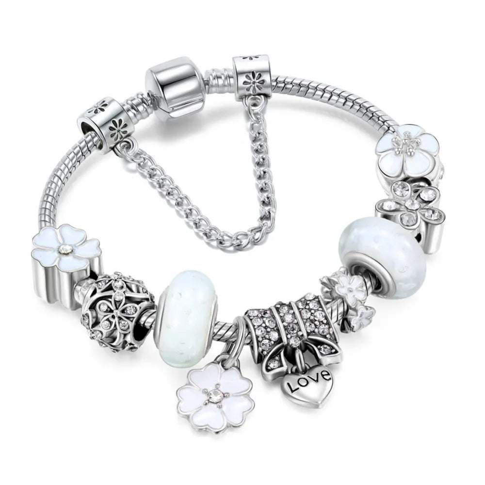 Charm-Armband mit floralem Muster – Elegantes Geschenk