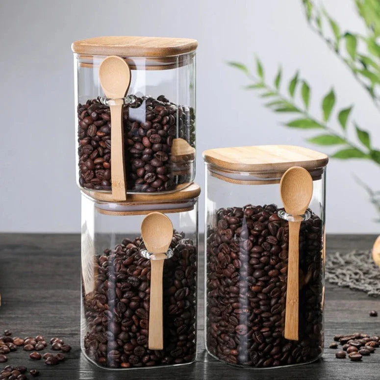 Bamboo- und Glas-3-teiliger Behältersatz Karnz