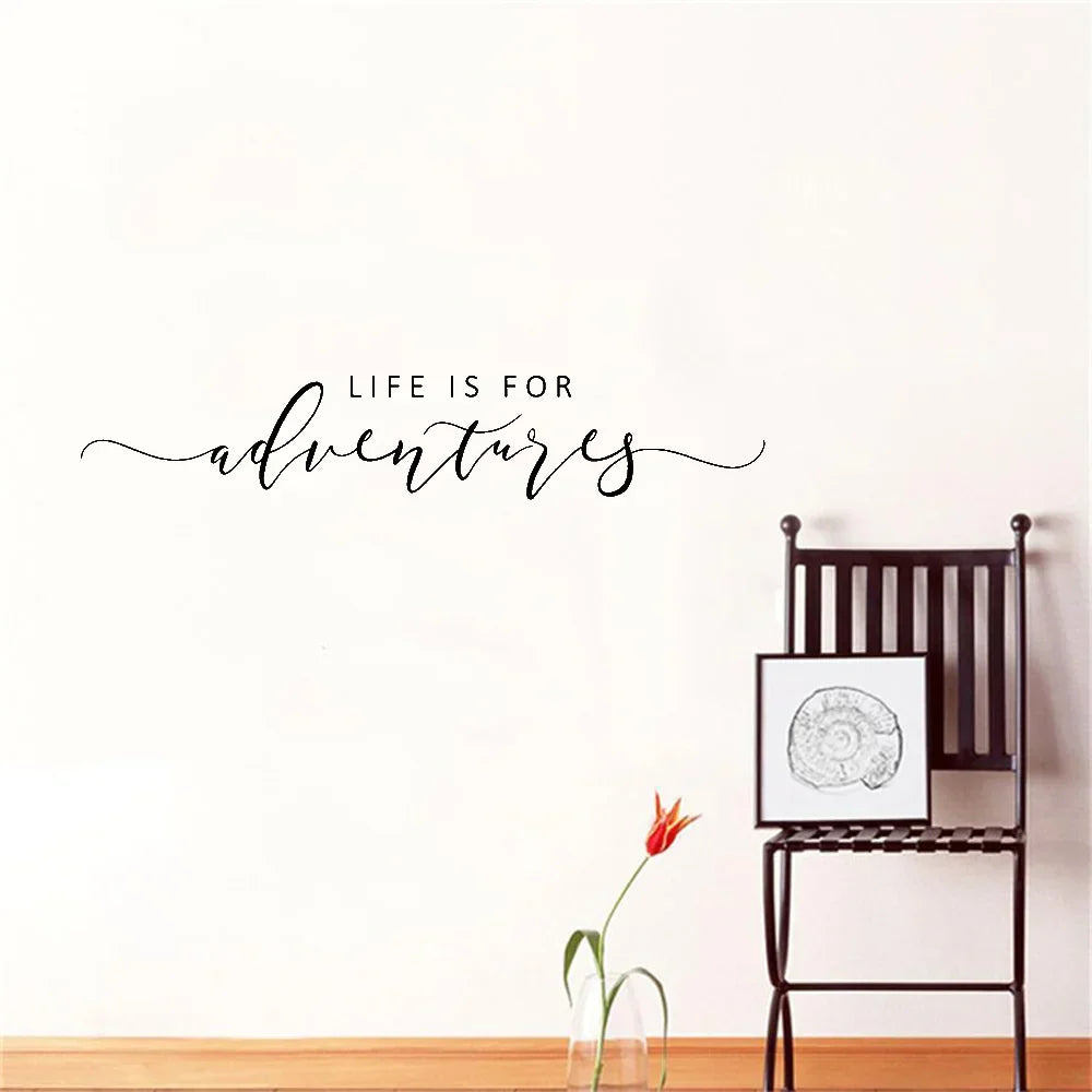 Abenteuer Zitat Wandaufkleber Abnehmbarer PVC Vinyl Wandtattoo Tägliches Mantra Dekoration Inspirierend Kreativ DIY Wohnkultur Für Wohnzimmer Schlafzimmer Arbeitszimmer | Karnz