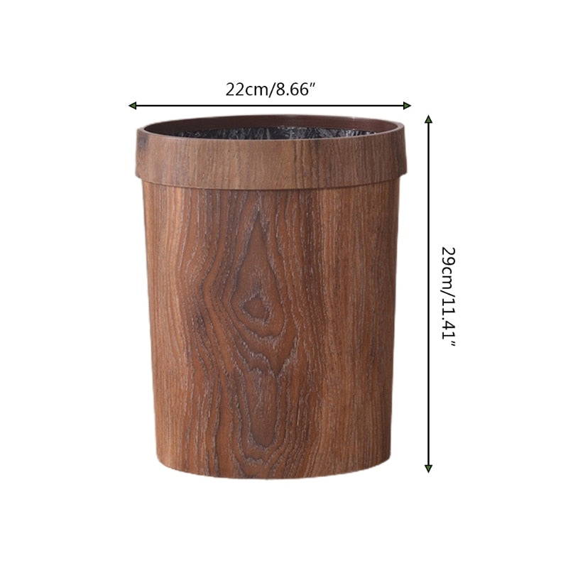 Eleganter Retro Holzmaserung Mülleimer | Karnz