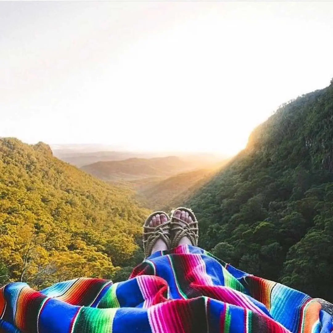 Boho-farbene mexikanische Serape-Decke