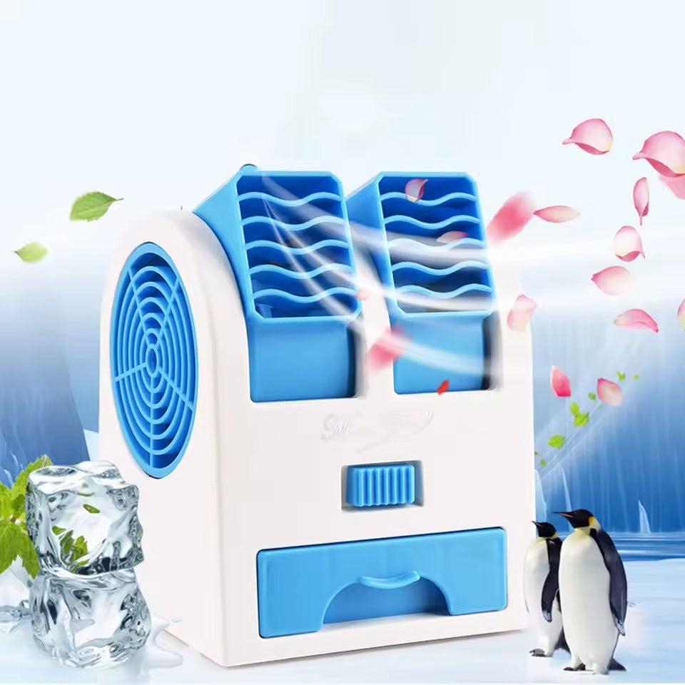 Dual-Outlet Turbo Kühlung Tisch Luftbefeuchter Ventilator | Karnz