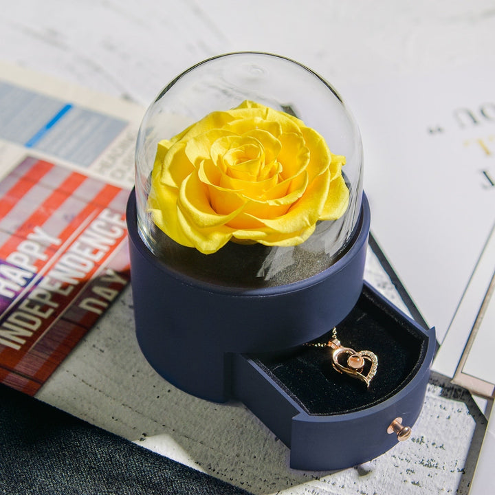 Karnz | Natürliche ewige Rose Halskette Schmuckbox