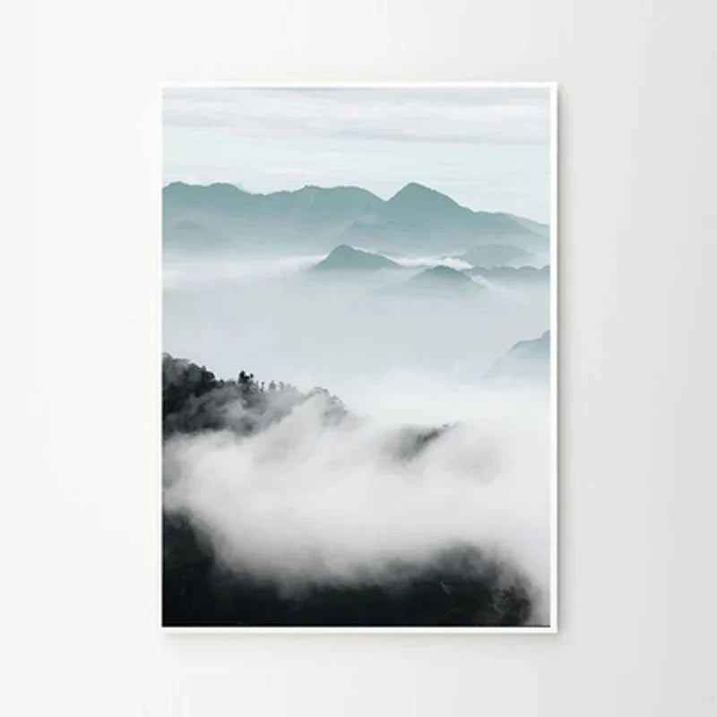 Bergsee Wildnis Landschaft Wandkunst Kunstdrucke Leinwand Poster Bilder von Ruhe für Wohnbereich Esszimmer Dekor
