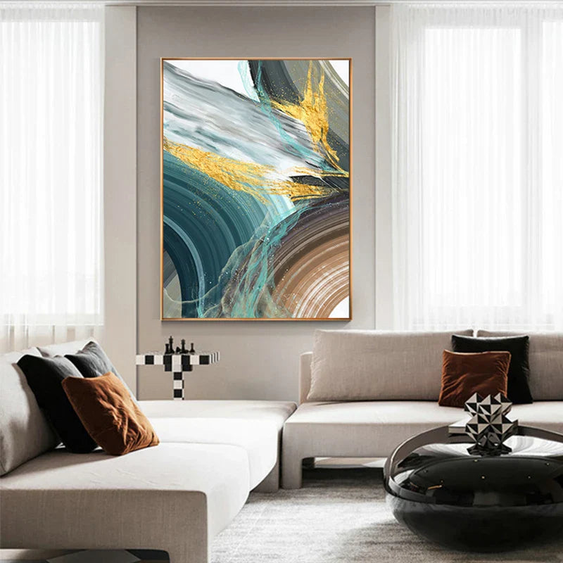 Abstracte grüne braune Farbexplosion Wandkunst Fine Art Leinwanddrucke moderne Farben Bilder für Wohnzimmer Esszimmer zeitgenössische Wohnkultur | Karnz