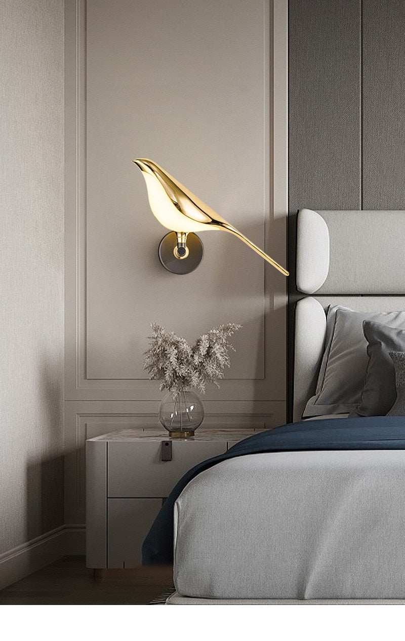 Goldene Vögel Wandlampe