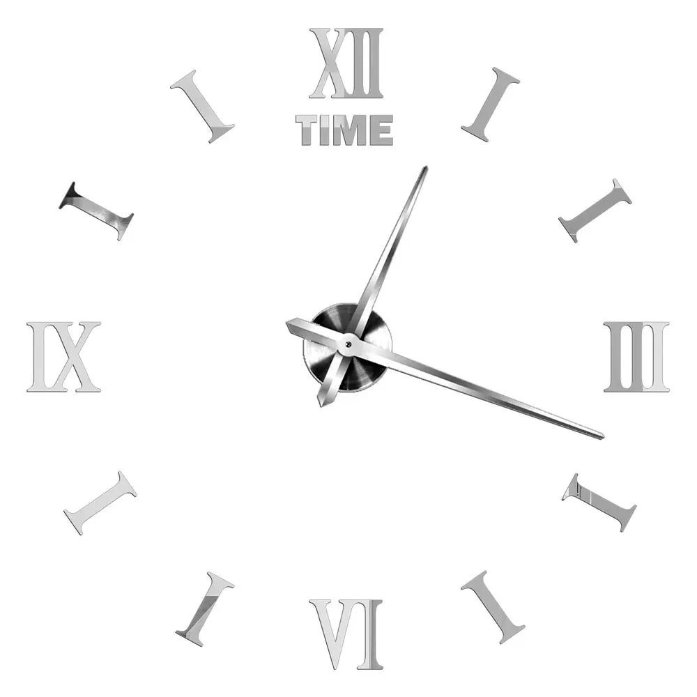 Große Wanduhr DIY 3D Selbstkleber Spiegel Acryl Wanduhr für Küche Esszimmer Wohnzimmer Kreative Wohnkultur | Karnz