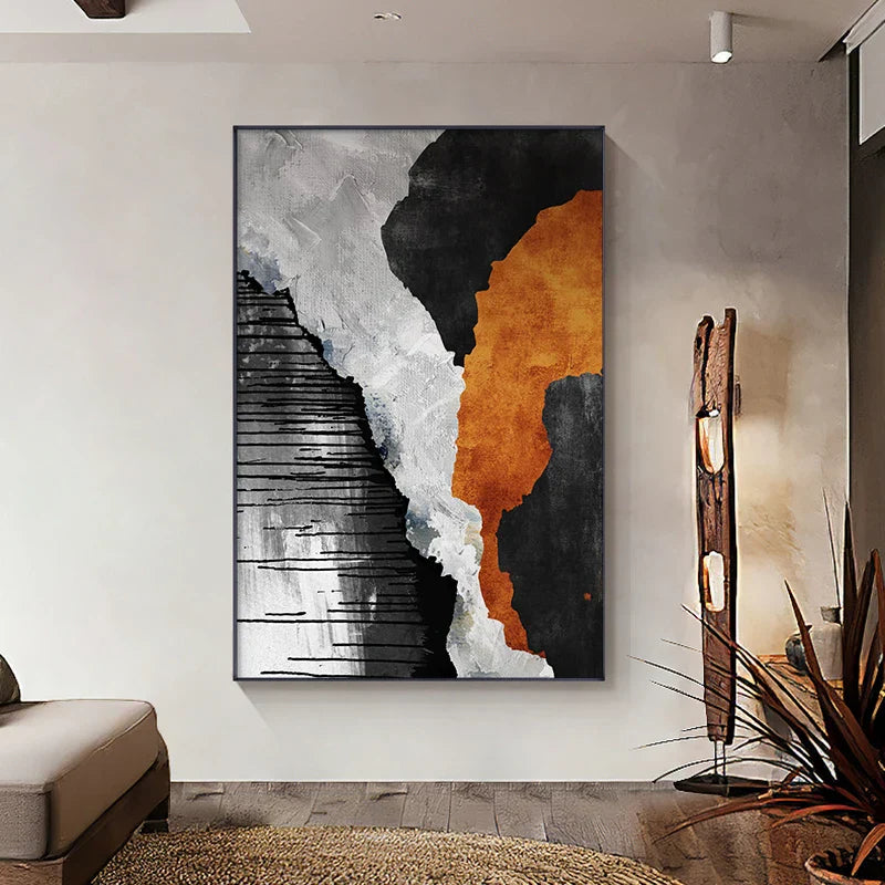 Auffällige Farbpaletten Zeitgenössische abstrakte Wandkunst Feine Kunst Leinwanddrucke Mittelpunkt Bilder für städtische Wohnung Wohnzimmer Kunst für modernes Wohnen