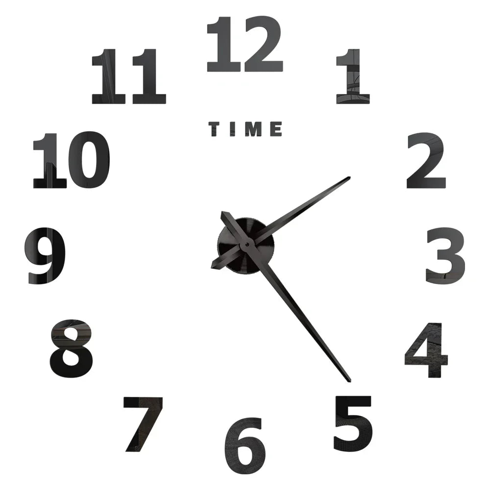 Große Wanduhr DIY 3D Selbstkleber Spiegel Acryl Wanduhr für Küche Esszimmer Wohnzimmer Kreative Wohnkultur | Karnz