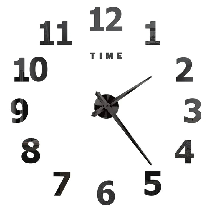 Große Wanduhr DIY 3D Selbstkleber Spiegel Acryl Wanduhr für Küche Esszimmer Wohnzimmer Kreative Wohnkultur | Karnz