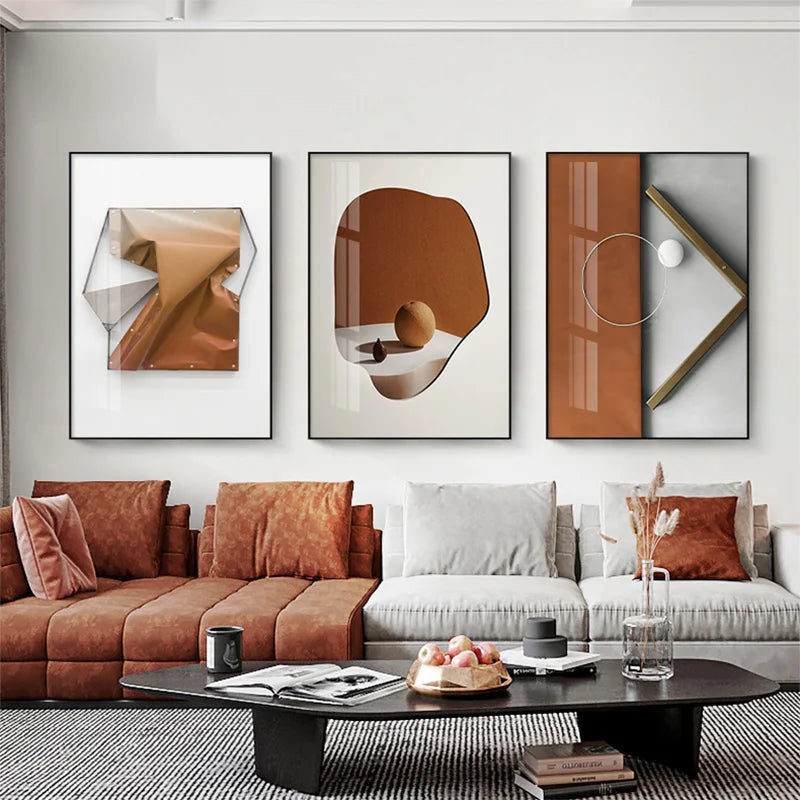 Moderne Ästhetik Abstracte Geometrie Wandkunst Feine Kunst Leinwanddrucke Bilder für luxuriöse Wohnung Wohnzimmer Esszimmer Eingang Foyer Kunst Dekor | Karnz