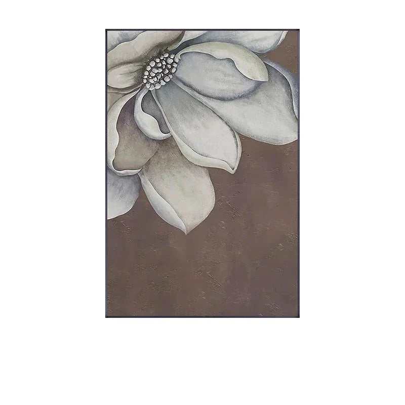 Skandinavische große florale Wandkunst feine Kunstdrucke auf Leinwand weiße Blütenblumen Poster moderne botanische Bilder für Foyer Wohnzimmer | Karnz