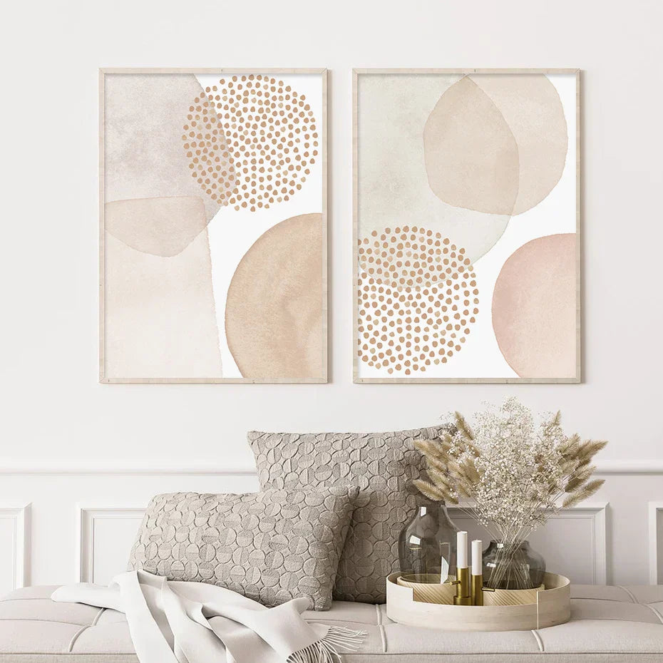 Helle Farbtöne Pink Beige Minimalistische Abstrakte Wandkunst Fine Art Leinwanddrucke Bilder Für Wohnzimmer Schlafzimmer Nordische Wohnkultur | Karnz