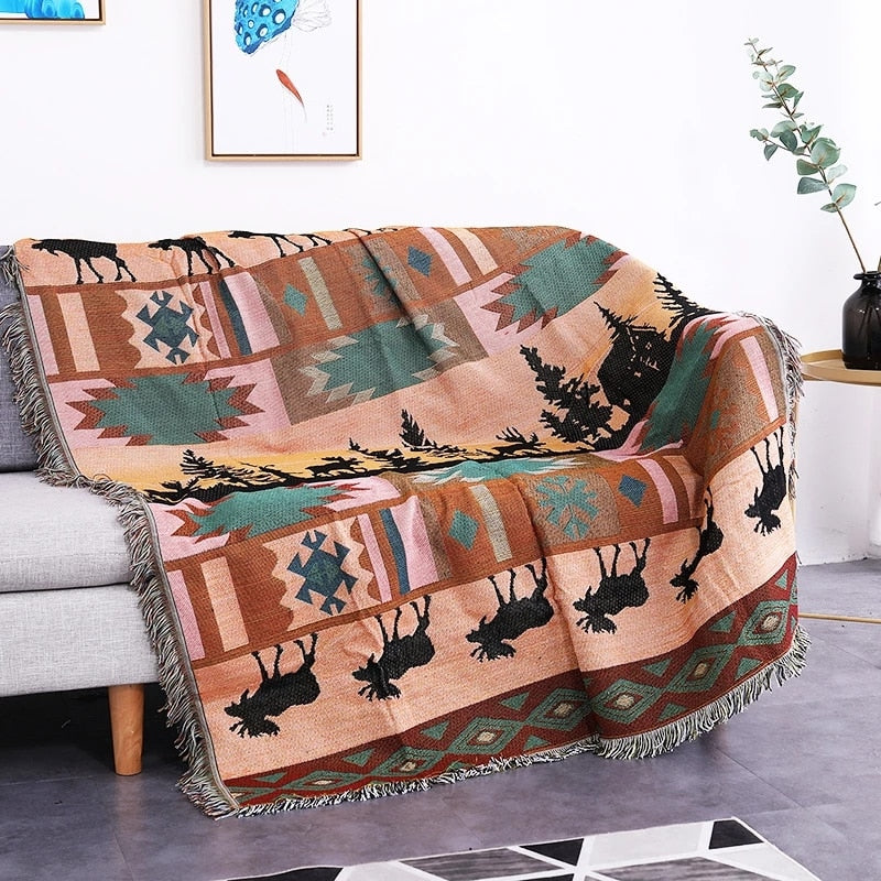Vintage Kürbis Sofaüberwurf Decke | Karnz