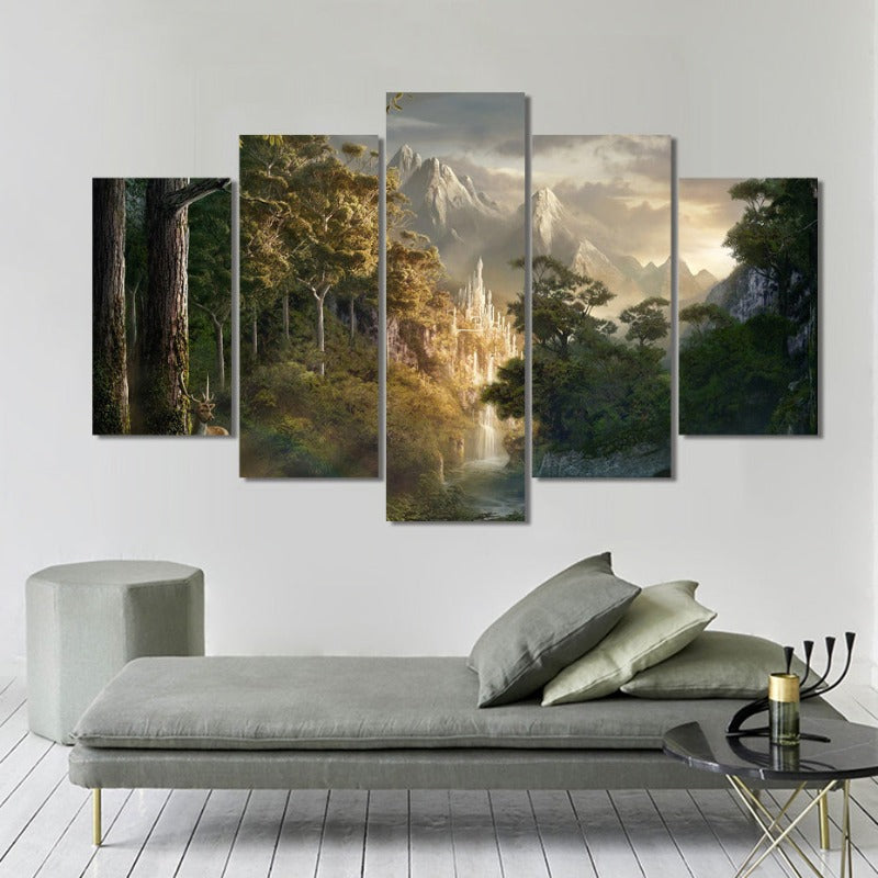 5 Stück Abstract Natur Landschaft - Leinwand Wandkunst Malerei