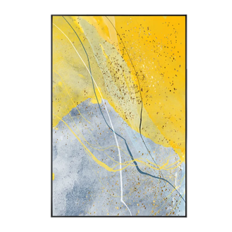 Abstrakte blaue gelbe graue Marmor Druck Wandkunst Fine Art Leinwanddrucke Bilder für moderne Wohnung Wohnzimmer Home Office Kunst Dekor