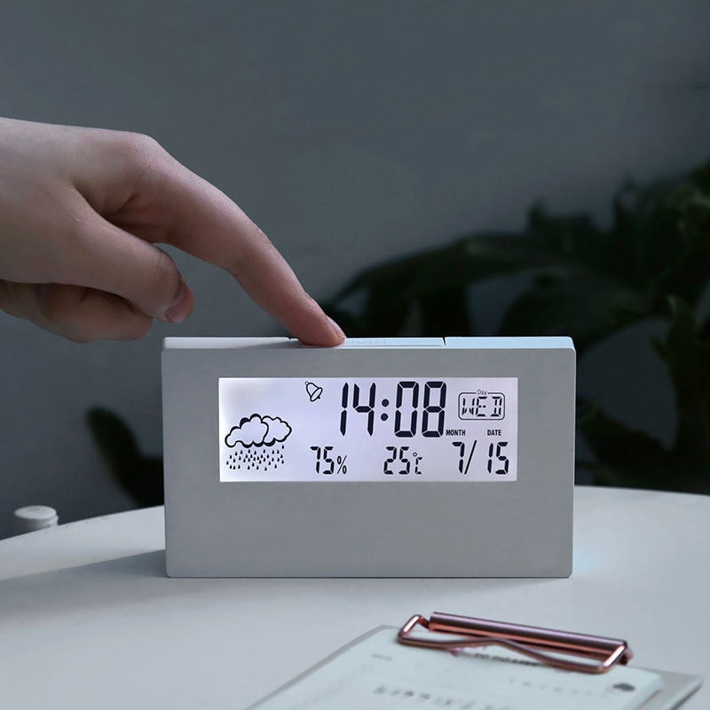 Transparente Kristallvision Multifunktionale Desktop-Uhr | Karnz