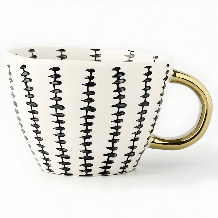 Keramikbecher mit geometrischem Design – Stilvoll und modern | Ideal für Kaffee oder Tee