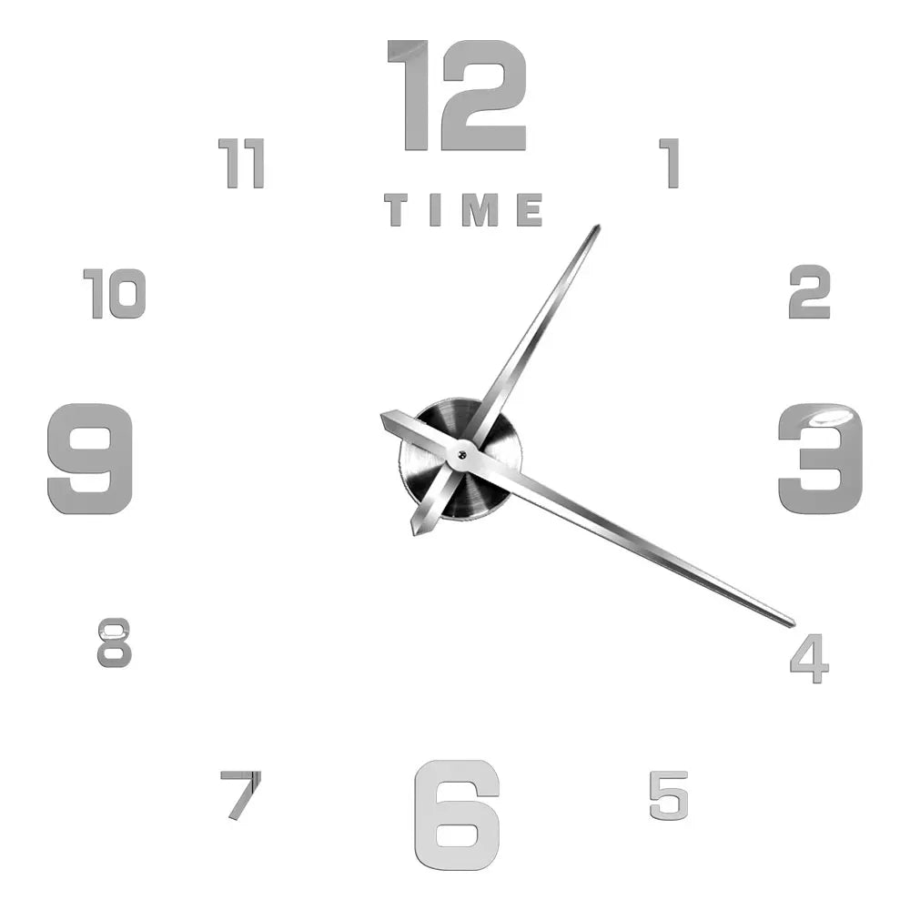 Große Wanduhr DIY 3D Selbstkleber Spiegel Acryl Wanduhr für Küche Esszimmer Wohnzimmer Kreative Wohnkultur | Karnz