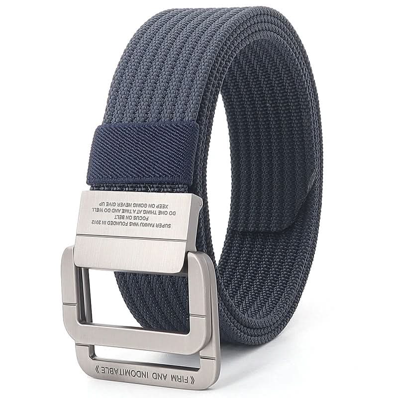 Unisex-Canvas-Gürtel – Doppelte Metallringschnalle, verstellbar