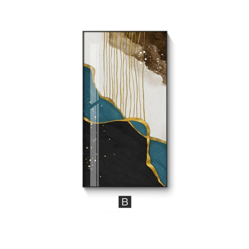 Abstrakte Goldene Regen Vertikale Format Wandkunst Fine Art Leinwanddrucke Bilder Für Eingangsbereich Empfang Wohnzimmer Kunst Dekor | Karnz