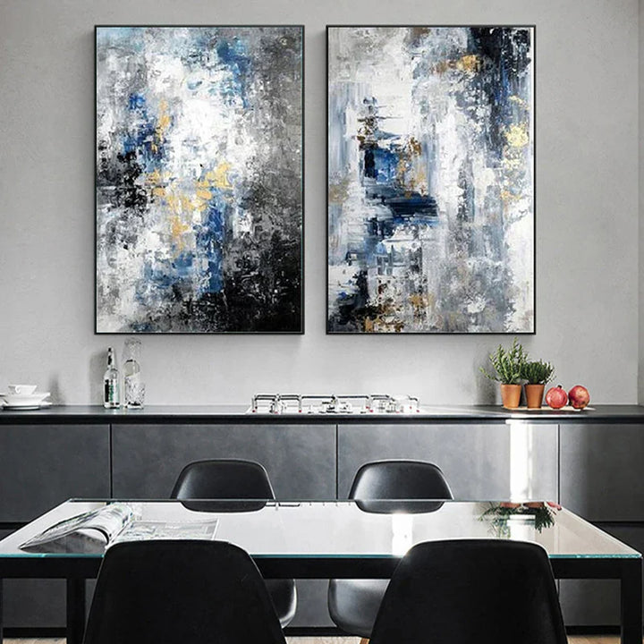 Blaustich Grau Zeitgenössische Abstrakte Wandkunst Fine Art Leinwanddrucke Poster Bilder Für Wohnzimmer Home Office Kunst Dekor | Karnz