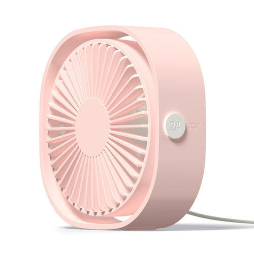 360-Grad-Drehung Wind 3 Geschwindigkeiten Mini USB Tischventilator (Pink) | Karnz