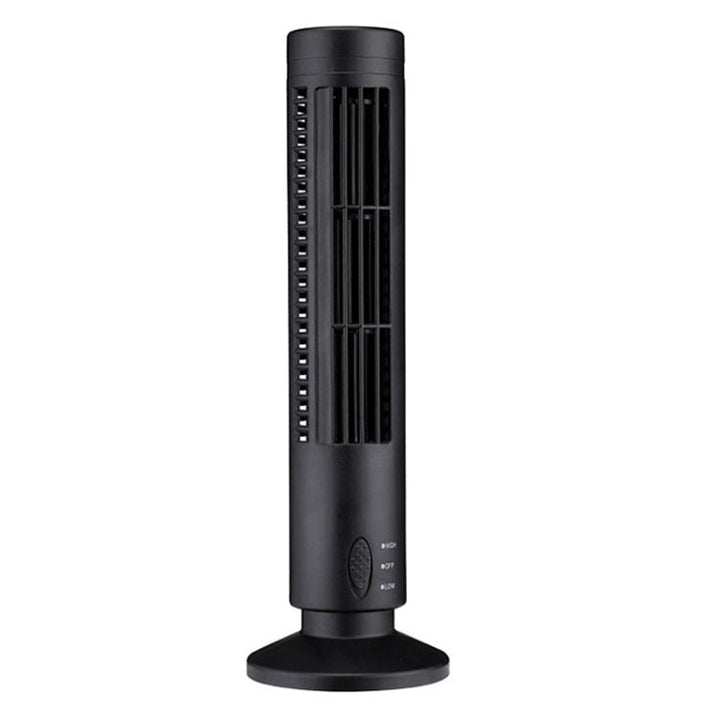 Tower Type USB Electric Fan Leafless Air-conditioning Fan(Black)-garmade.com