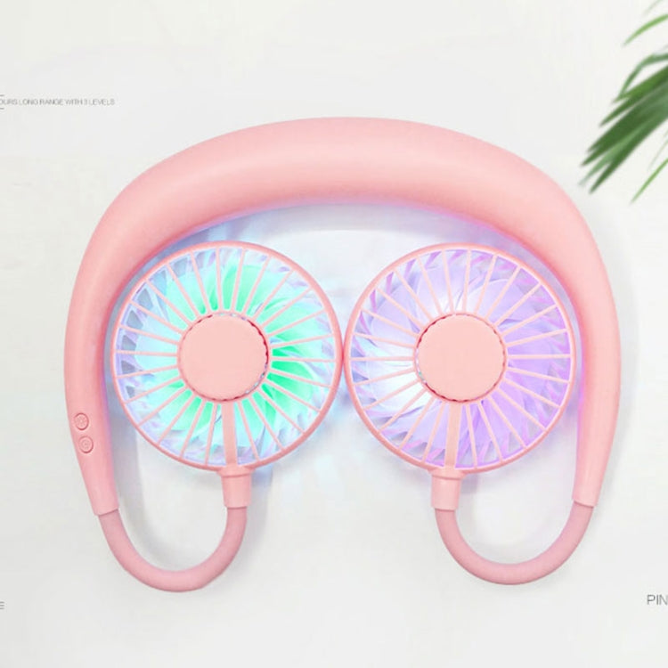 Kreativer Mini-Hängende Hals Typ Ventilator Außen LED Ventilator (Pink) | Karnz