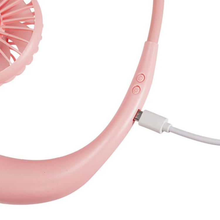 Kreativer Mini-Hängende Hals Typ Ventilator Außen LED Ventilator (Pink) | Karnz
