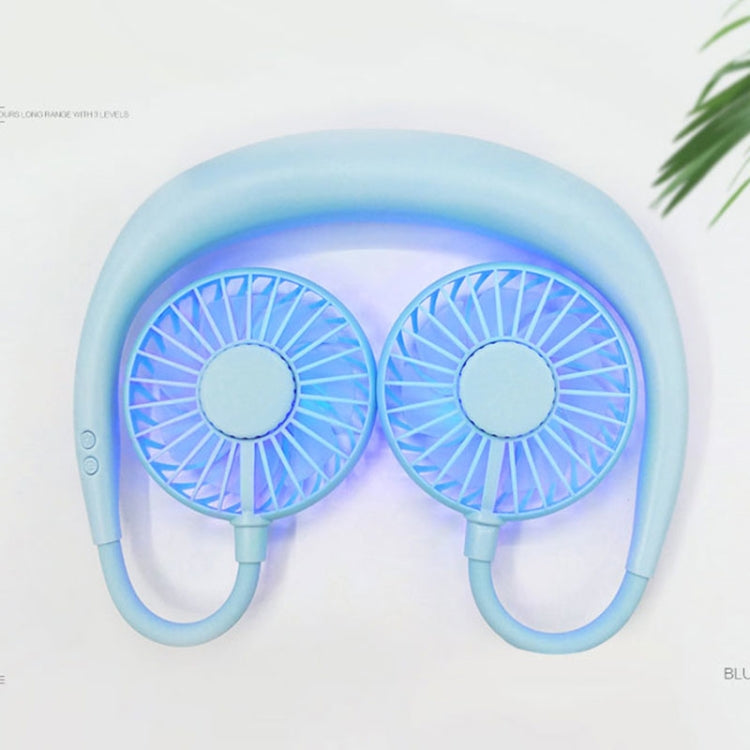 Kreativer Mini Hängender Nackenventilator Außen LED Ventilator (Blau) | Karnz