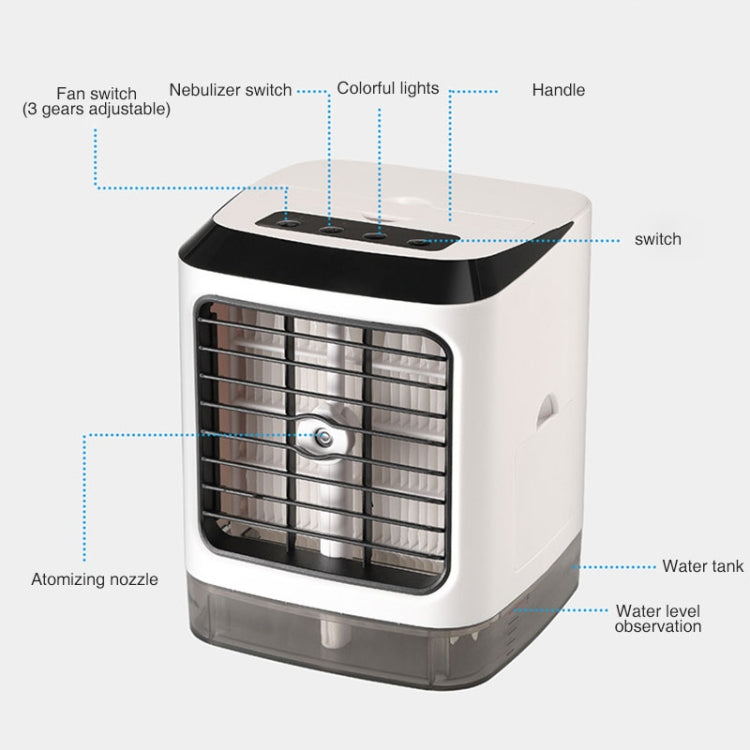 Mini-Desktop-Kühlventilator Luftbefeuchter Klimaanlagenventilator Befeuchtungs-Sprayventilator (Weiß) | Karnz
