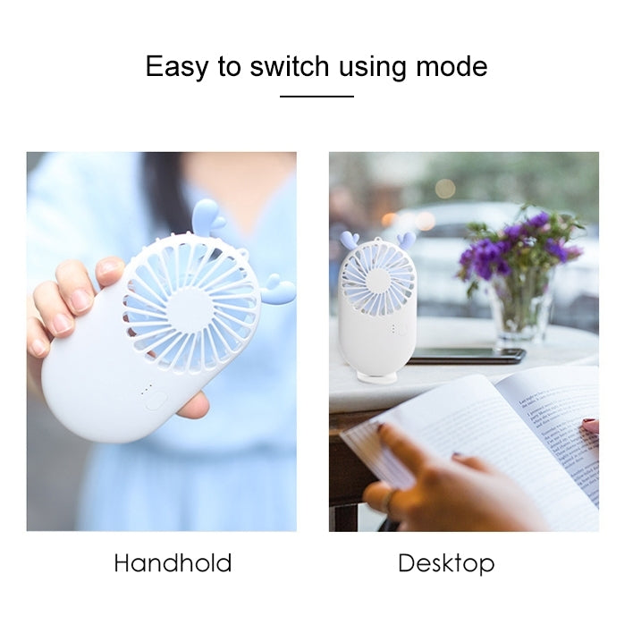 Tragbarer Mini USB-Lade-Taschenventilator mit 3 Geschwindigkeitssteuerung (Weiß) | Karnz
