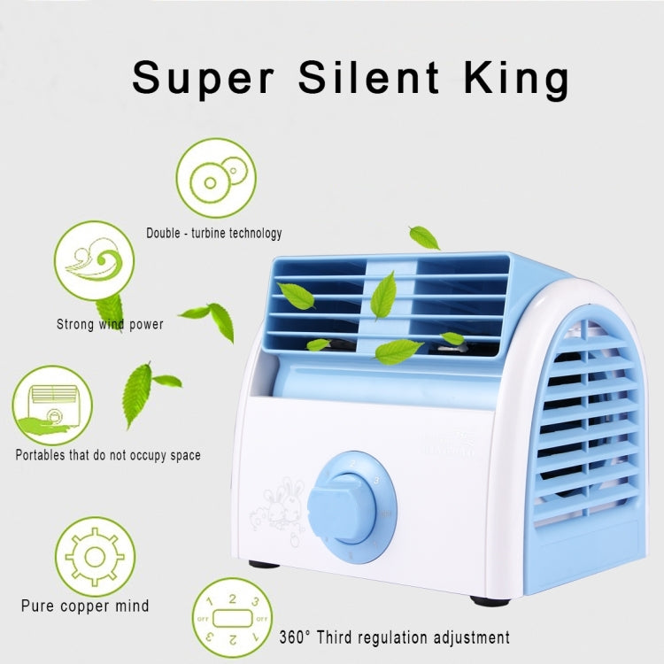 30W Turbine Kein Blade Mini Desktop Stille Ventilator für Wohnheim / Schlafzimmer / Wohnzimmer / Büro, 3 Geschwindigkeitsmodi, AC 220V(Blaut) | Karnz