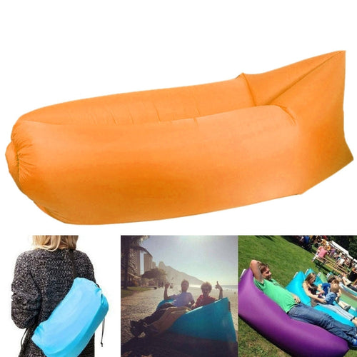Sandsberg | Aufblasbares Lounger Polyestergewebe Kompressionsluftkissentsofa für Strand / Reisen / Gastgewerbe / Angeln, Größe: 185cm x 75cm x 50cm, Normale Qualität (Orange)