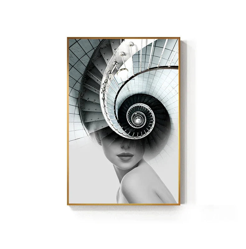 Abstrakte Mode Architektonische Mode Wandkunst Fine Art Leinwanddrucke Bilder Für Moderne Wohnung Wohnzimmer Büro Dekor | Karnz