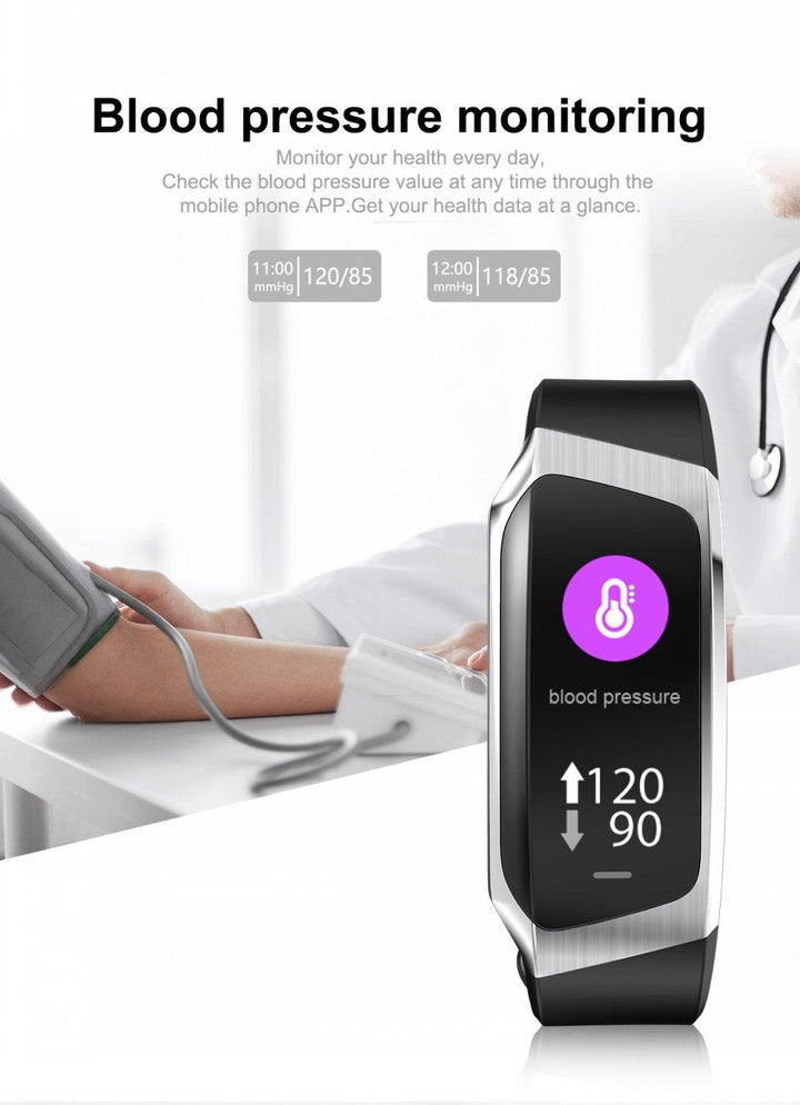 Karnz | Fitband Smartwatch wasserdicht Blutdruck Sauerstoff Herzfrequenzmonitor Sportarmband