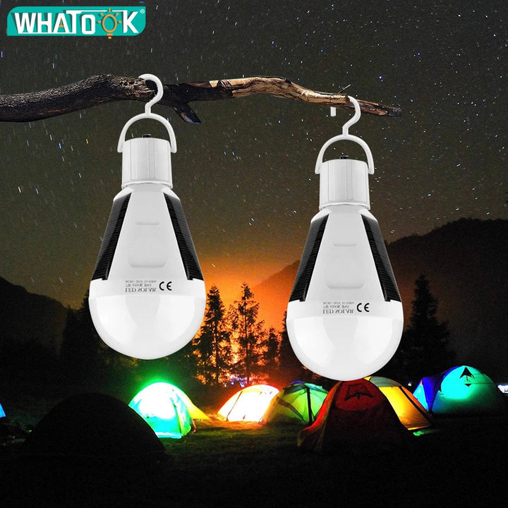 Karnz | Solonight Solar LED Glühbirne mit E27 Fassung | 7W/12W | Wiederaufladbar & Wasserdicht | Für Camping, Garten & Notlicht