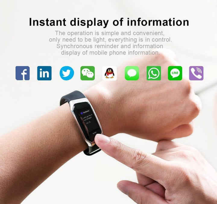 Karnz | Fitband Smartwatch wasserdicht Blutdruck Sauerstoff Herzfrequenzmonitor Sportarmband