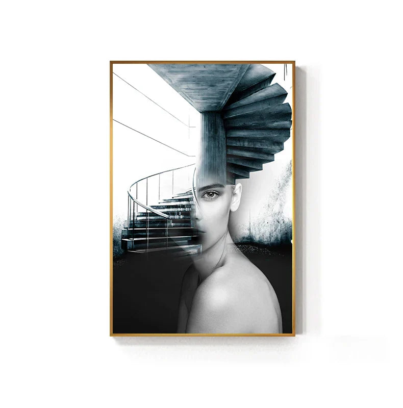 Abstrakte Mode Architektonische Mode Wandkunst Fine Art Leinwanddrucke Bilder Für Moderne Wohnung Wohnzimmer Büro Dekor | Karnz