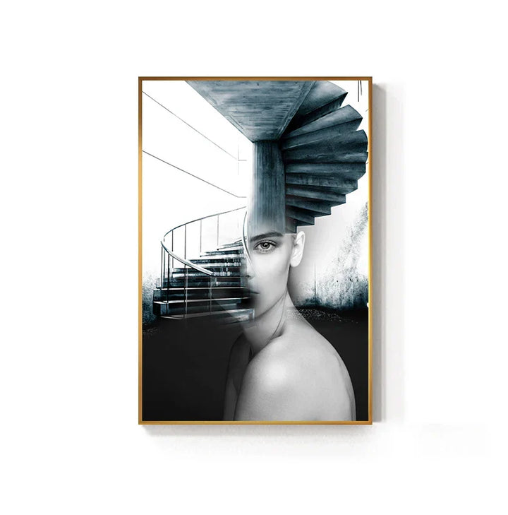Abstrakte Mode Architektonische Mode Wandkunst Fine Art Leinwanddrucke Bilder Für Moderne Wohnung Wohnzimmer Büro Dekor | Karnz