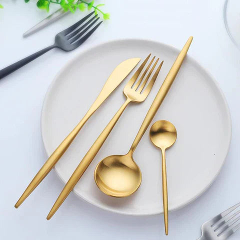 VédaTable 24-teiliges Besteckset – Moderne Edelstahl Eleganz | Karnz