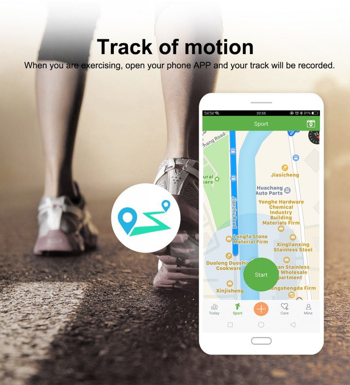 Karnz | Fitband Smartwatch wasserdicht Blutdruck Sauerstoff Herzfrequenzmonitor Sportarmband