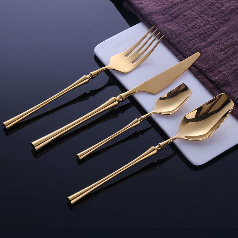 Gold Edelstahl Besteckset | Karnz