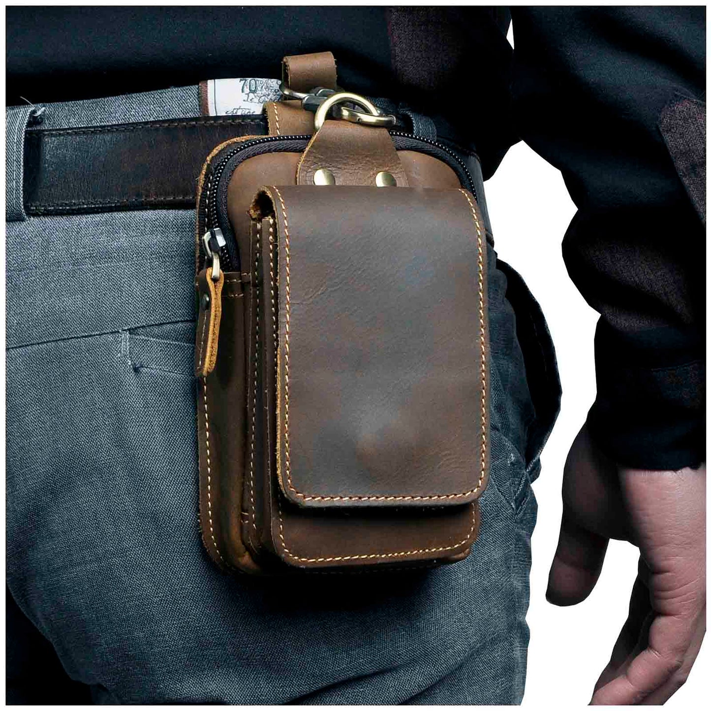 Hochwertige Herren-Bauchtasche aus Leder