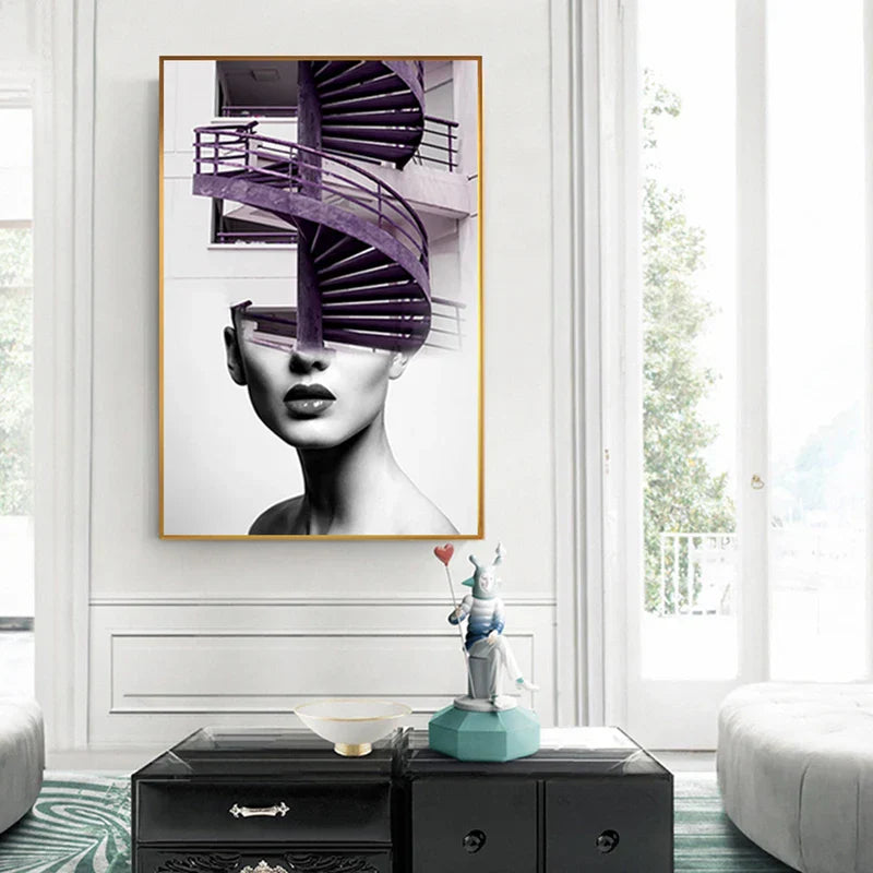 Abstrakte Mode Architektonische Mode Wandkunst Fine Art Leinwanddrucke Bilder Für Moderne Wohnung Wohnzimmer Büro Dekor | Karnz