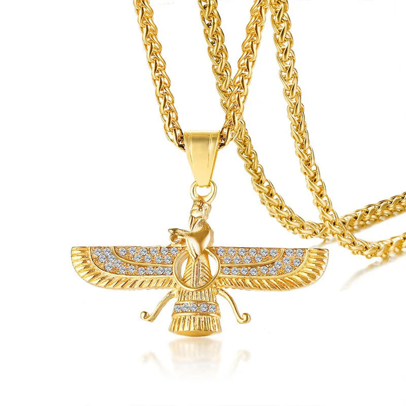 Strass Ahura Mazda Zoroastrische Anhänger Halskette